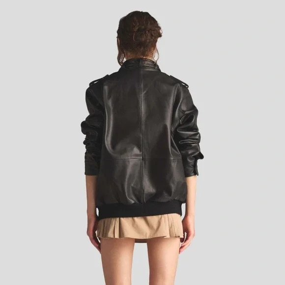 Members Only Iconic Oversized Vintage Leather Racer Biker Bomber